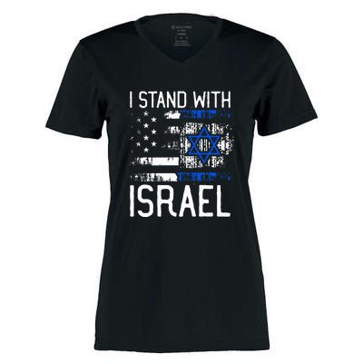 I Stand With Israel Jewish Support Group Matching  Women's Momentum V-Neck T-Shirt