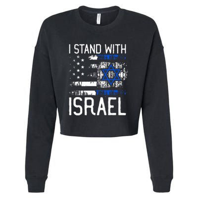 I Stand With Israel Jewish Support Group Matching  Cropped Pullover Crew