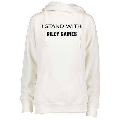 I Stand With Riley Gaines Support Womens Sports Womens Funnel Neck Pullover Hood