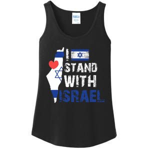 I Stand With Israel Patriotic Usa And Israel Flag Ladies Essential Tank