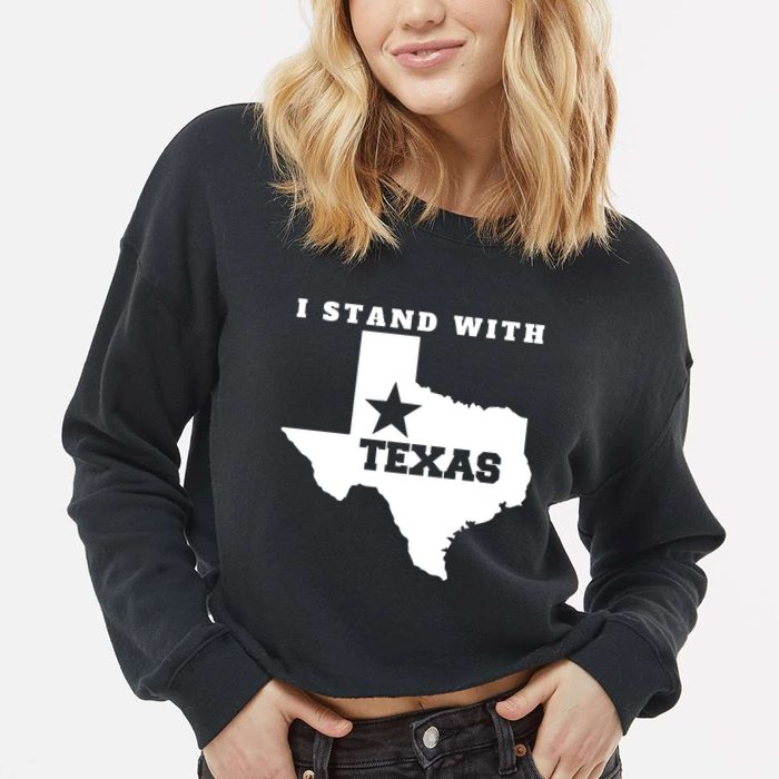 I Stand With Texas Cropped Pullover Crew