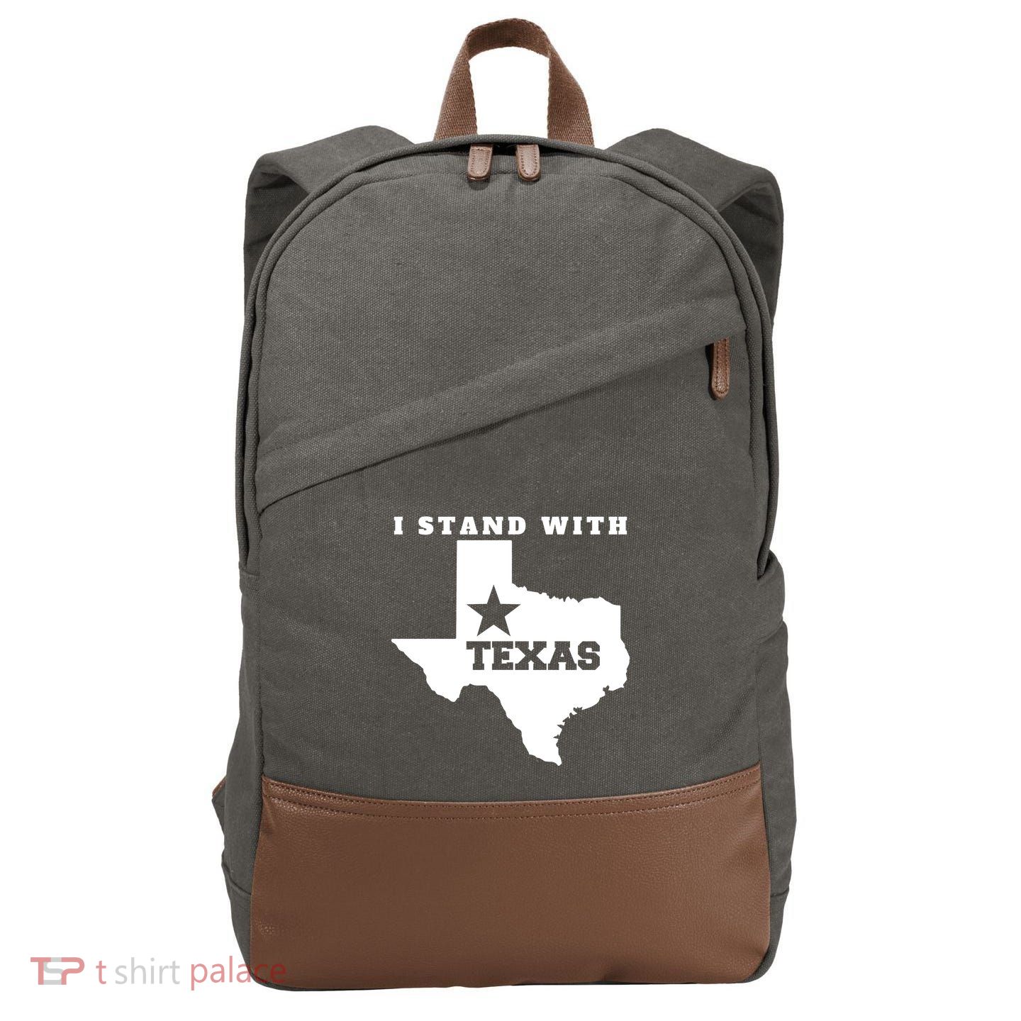 I Stand With Texas Cotton Canvas Backpack