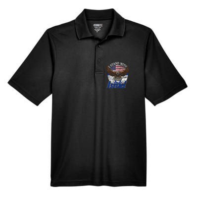 I Stand With Israel Eagle Flag Design Men's Origin Performance Pique Polo