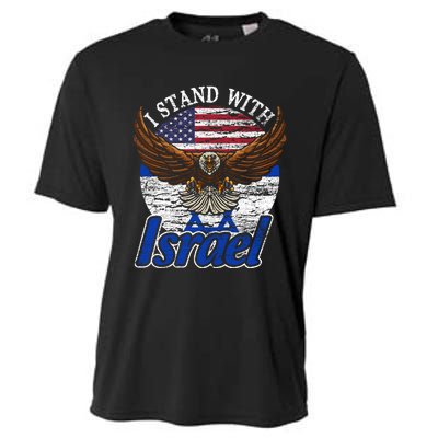 I Stand With Israel Eagle Flag Design Cooling Performance Crew T-Shirt