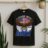 I Stand With Israel Eagle Flag Design T-Shirt