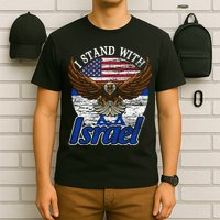 I Stand With Israel Eagle Flag Design T-Shirt
