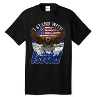 I Stand With Israel Eagle Flag Design Tall T-Shirt