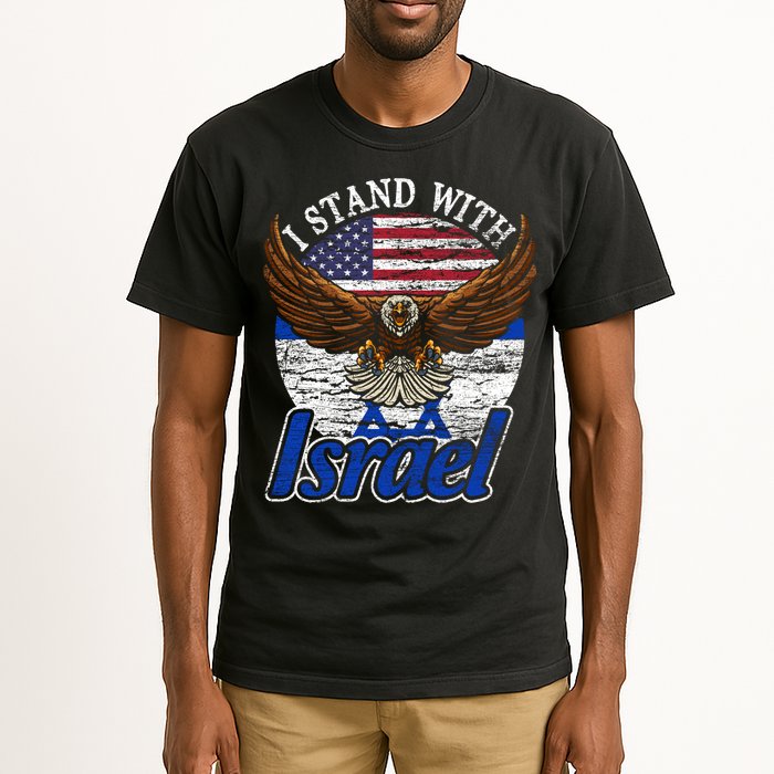 I Stand With Israel Eagle Flag Design Tall T-Shirt
