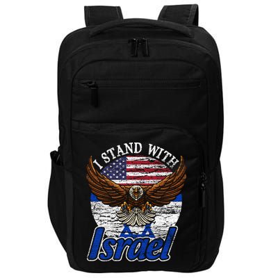 I Stand With Israel Eagle Flag Design Impact Tech Backpack
