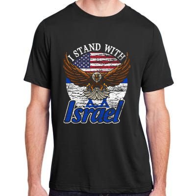 I Stand With Israel Eagle Flag Design Adult ChromaSoft Performance T-Shirt