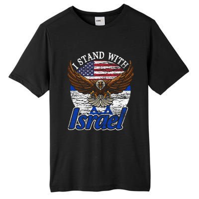 I Stand With Israel Eagle Flag Design Tall Fusion ChromaSoft Performance T-Shirt