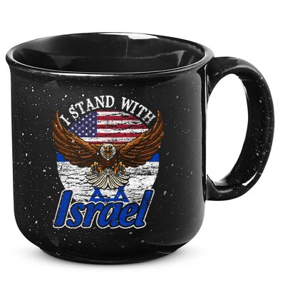 I Stand With Israel Eagle Flag Design 15oz Campfire Ceramic Mug