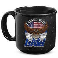 I Stand With Israel Eagle Flag Design 15oz Campfire Ceramic Mug