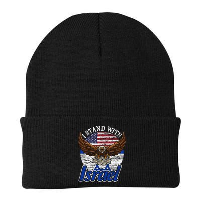 I Stand With Israel Eagle Flag Design Beanie