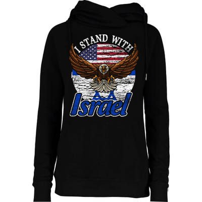 I Stand With Israel Eagle Flag Design Womens Funnel Neck Pullover Hood