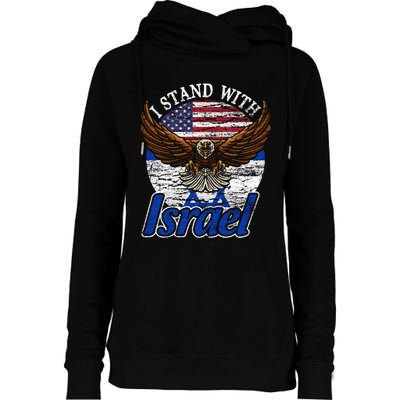 I Stand With Israel Eagle Flag Design Womens Funnel Neck Pullover Hood