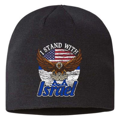 I Stand With Israel Eagle Flag Design Sustainable Beanie