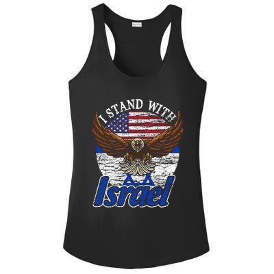 I Stand With Israel Eagle Flag Design Ladies PosiCharge Competitor Racerback Tank