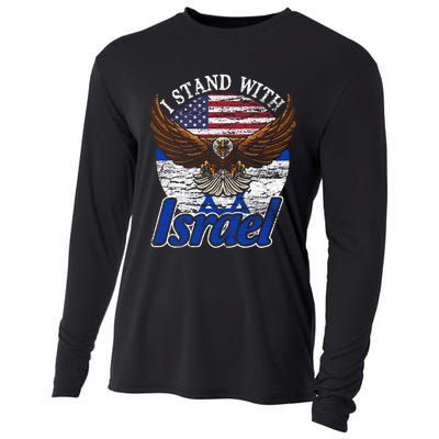 I Stand With Israel Eagle Flag Design Cooling Performance Long Sleeve Crew