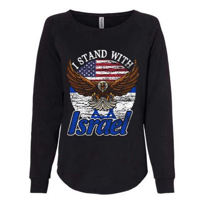 I Stand With Israel Eagle Flag Design Womens California Wash Sweatshirt