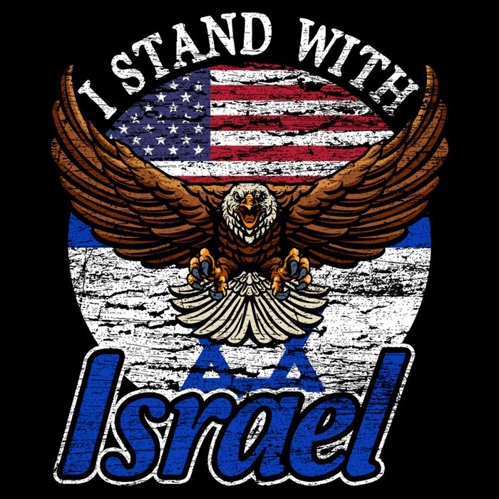 I Stand With Israel Eagle Flag Design Baby Bodysuit