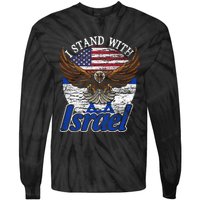 I Stand With Israel Eagle Flag Design Tie-Dye Long Sleeve Shirt