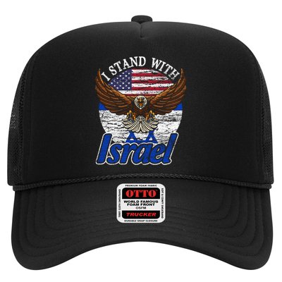 I Stand With Israel Eagle Flag Design Trucker Hat
