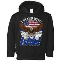 I Stand With Israel Eagle Flag Design Toddler Hoodie