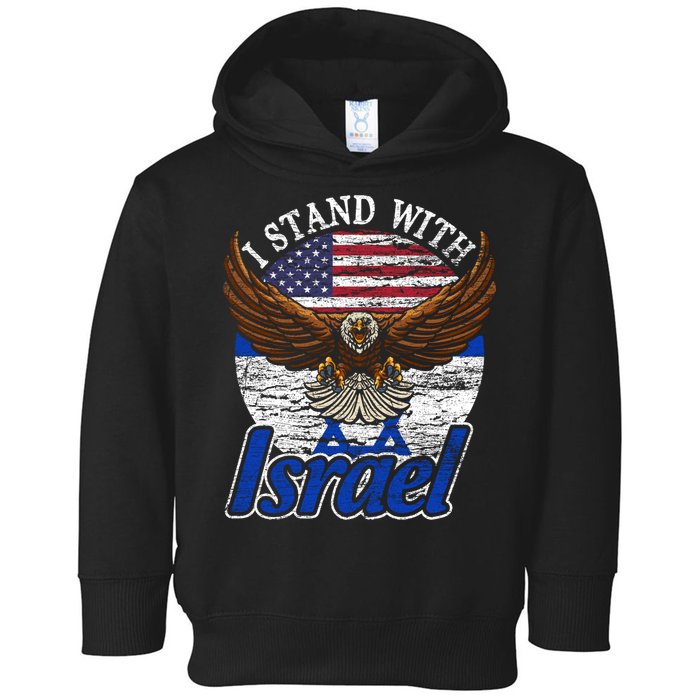 I Stand With Israel Eagle Flag Design Toddler Hoodie