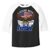 I Stand With Israel Eagle Flag Design Toddler Fine Jersey T-Shirt
