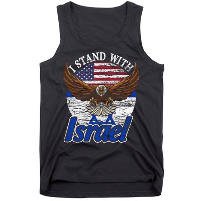 I Stand With Israel Eagle Flag Design Tank Top