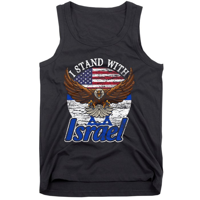 I Stand With Israel Eagle Flag Design Tank Top