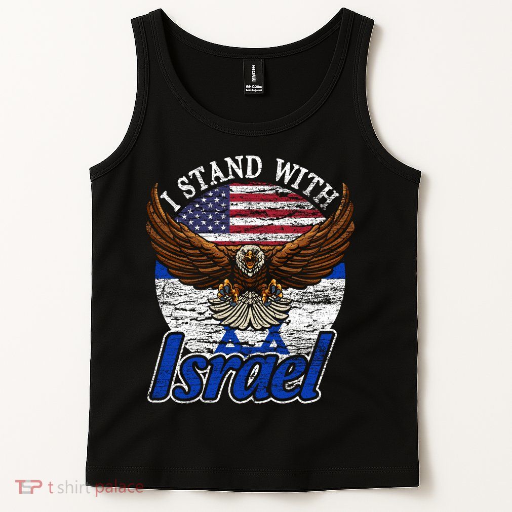 I Stand With Israel Eagle Flag Design Tank Top