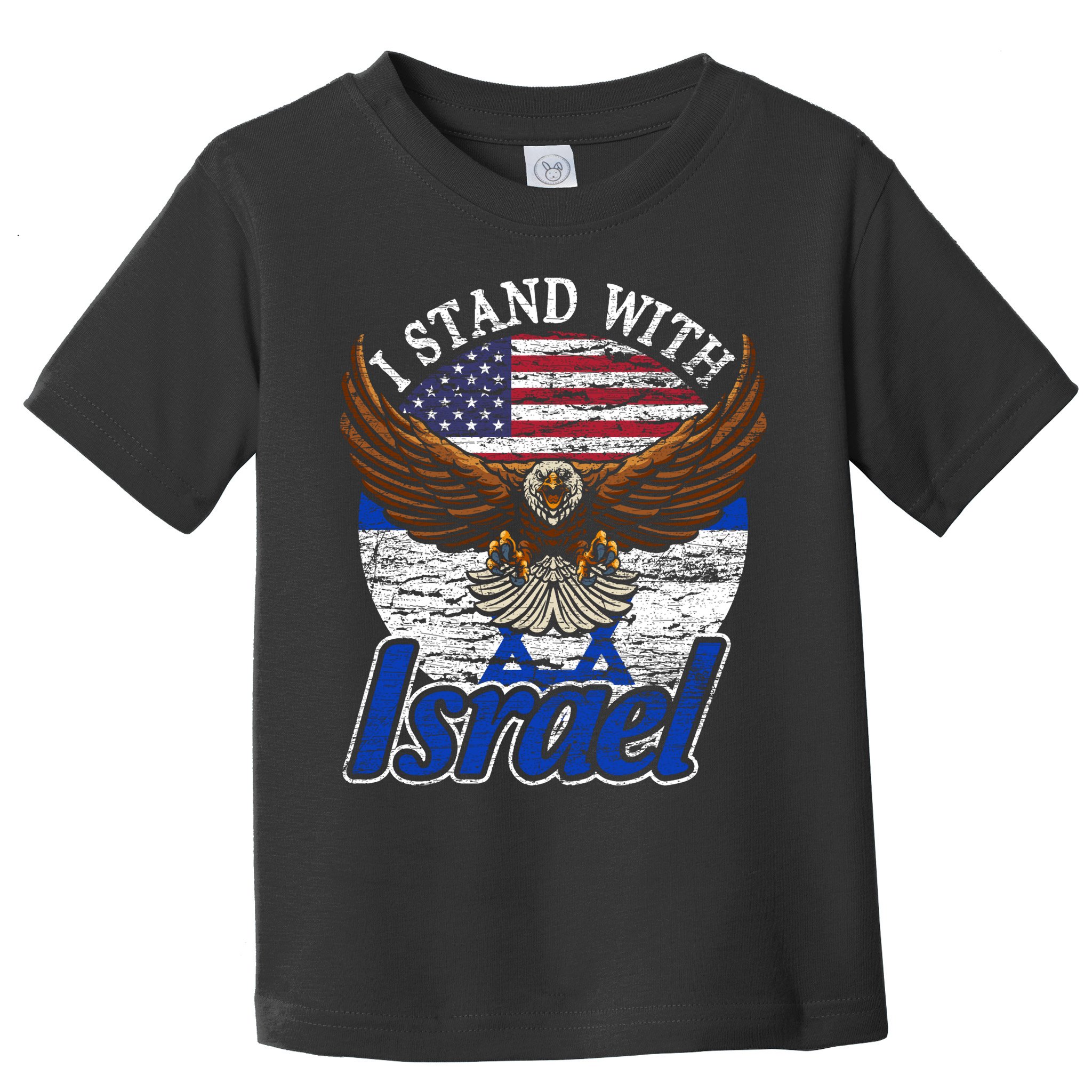 I Stand With Israel Eagle Flag Design Toddler T-Shirt