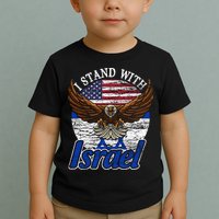 I Stand With Israel Eagle Flag Design Toddler T-Shirt