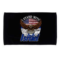 I Stand With Israel Eagle Flag Design Microfiber Hand Towel