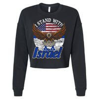 I Stand With Israel Eagle Flag Design Cropped Pullover Crew