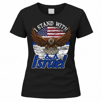 I Stand With Israel Eagle Flag Design Women's T-Shirt