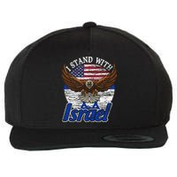 I Stand With Israel Eagle Flag Design Wool Snapback Cap
