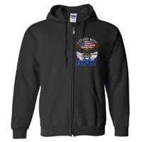 I Stand With Israel Eagle Flag Design Full Zip Hoodie