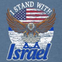 I Stand With Israel Eagle Flag Design Garment-Dyed Sweatshirt