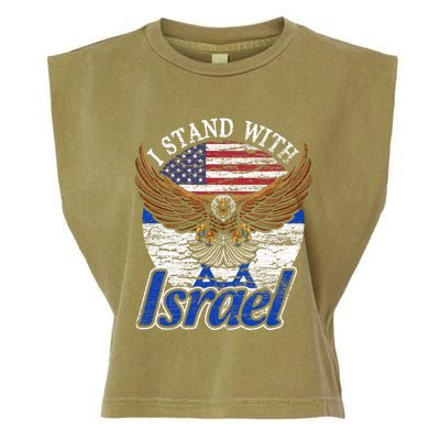 I Stand With Israel Eagle Flag Design Garment-Dyed Women's Muscle Tee