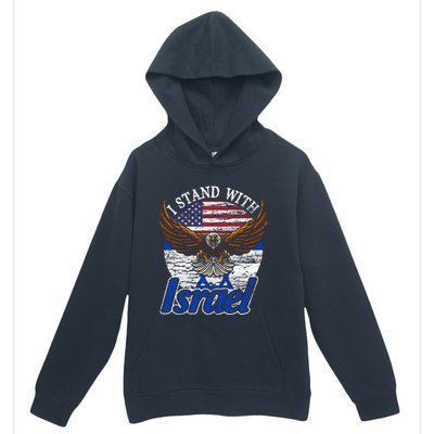 I Stand With Israel Eagle Flag Design Urban Pullover Hoodie