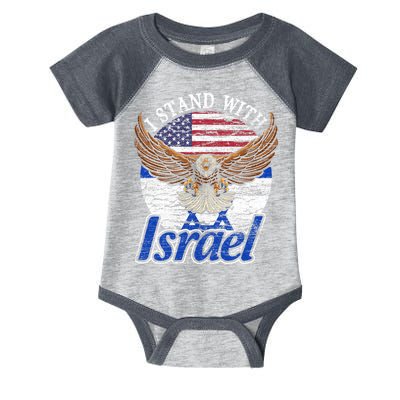 I Stand With Israel Eagle Flag Design Infant Baby Jersey Bodysuit