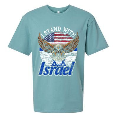 I Stand With Israel Eagle Flag Design Sueded Cloud Jersey T-Shirt