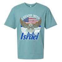 I Stand With Israel Eagle Flag Design Sueded Cloud Jersey T-Shirt