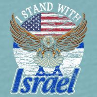 I Stand With Israel Eagle Flag Design Sueded Cloud Jersey T-Shirt