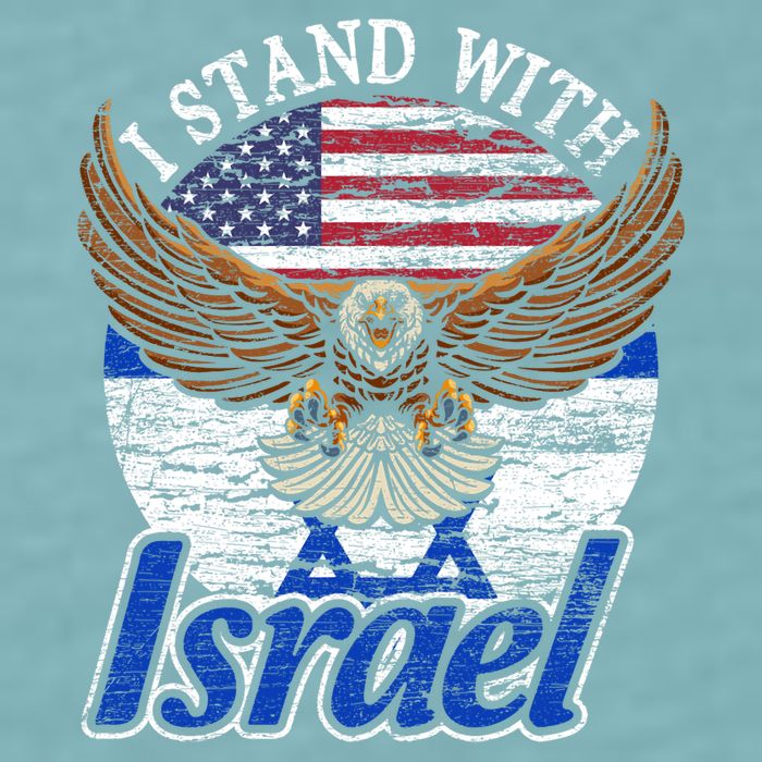 I Stand With Israel Eagle Flag Design Sueded Cloud Jersey T-Shirt
