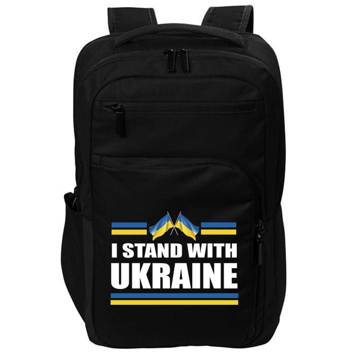 I Stand With Ukraine Ukrainian Flags Impact Tech Backpack