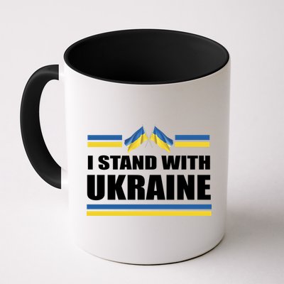 I Stand With Ukraine Ukrainian Flags Coffee Mug